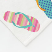 フリップフロップパターン |任意の背景色 フリースブランケット (角)