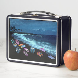フリップフロップビーチパーティーレトロ弁当箱 メタルランチボックス