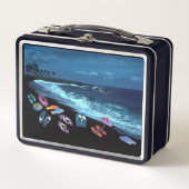 フリップフロップビーチパーティーレトロ弁当箱 メタルランチボックス (正面)