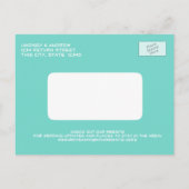 フリップフロップビーチ結婚式日付の保存 案内ポストカード (裏面)