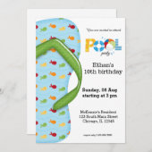 フリップフロッププールパーティー 招待状 (正面/裏面)