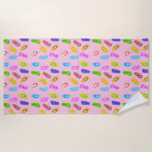 フリップフロップ型ピンクビーチタオル ビーチタオル (正面)