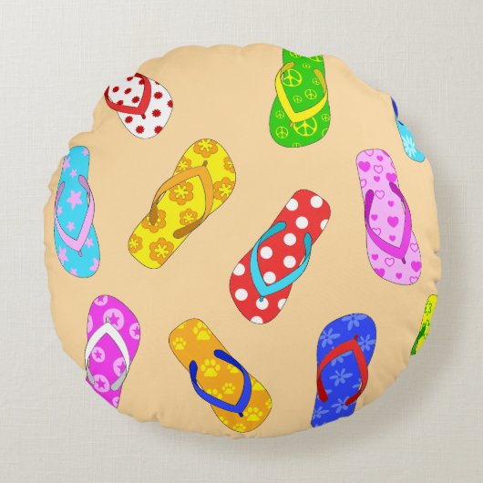 フリップフロップ型円枕 ラウンドクッション (正面)