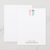 フリップフロップ ビーチ ウェディング 平らな感謝カード 招待状 (正面/裏面)