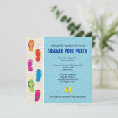 フリップフロップ プールパーティーの招待状 招待状 (スタンド正面)
