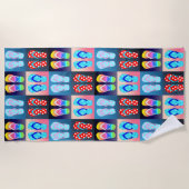 フリップフロッポップ・アートのプアート模様ビーチタオル ビーチタオル (正面)