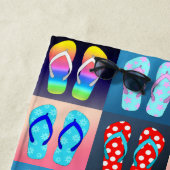 フリップフロッポップ・アートのプアート模様ビーチタオル ビーチタオル (インサイチュ)