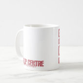 フリップ中心のピンク及び白い重力のマグ コーヒーマグカップ (正面左)
