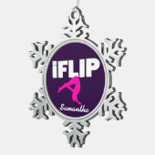 フリップ倒れかけた体育専門家のオーナメント スノーフレークピューターオーナメント (右)