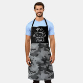 フリッ最高のピン'グランドパオールオーバープリントエプロン エプロン (着用した状態)