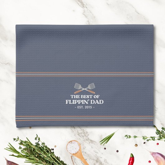 フリッ最高のピンパパヘラおもしろいレトロ キッチンタオル