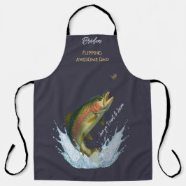 フリッ素晴らしピングパパフライ釣り子供の名前 エプロン