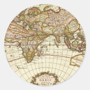 フリデリック・デ・ウィットによるアンティークの古地図、1680年頃 ラウンドシール