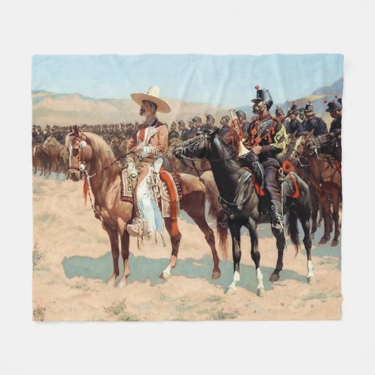 フリデリック・レミントンによる「The Mexican Major」(1889) フリースブランケット (正面(横))