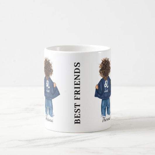 フリパーソナライズされた最高のーズARIES LEO GIRLジャン コーヒーマグカップ (中央)