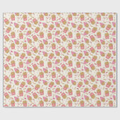 フリフランスのーズレトロバレンタイン ラッピングペーパー (フラット)