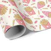 フリフランスのーズレトロバレンタイン ラッピングペーパー (ロールコーナー)