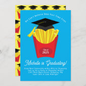 フリフランスのーズ卒業パーティーファストフード 招待状 (正面/裏面)