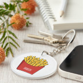 フリフランスのーズ漫画イラストレーション キーホルダー (正面右)