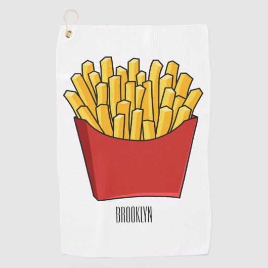 フリフランスのーズ漫画イラストレーション ゴルフタオル (正面)