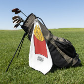 フリフランスのーズ漫画イラストレーション ゴルフタオル (グリーン)