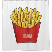 フリフランスのーズ漫画イラストレーション シャワーカーテン (正面)