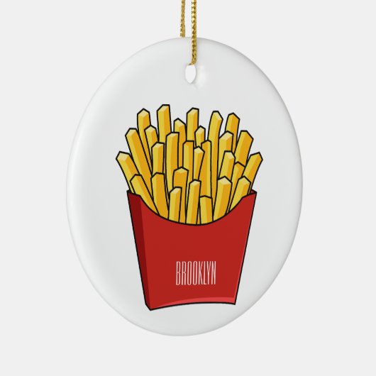 フリフランスのーズ漫画イラストレーション セラミックオーナメント (右)