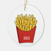 フリフランスのーズ漫画イラストレーション セラミックオーナメント (左)