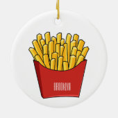 フリフランスのーズ漫画イラストレーション セラミックオーナメント (裏面)