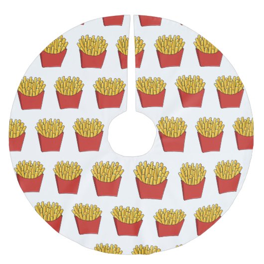 フリフランスのーズ漫画イラストレーション ブラッシュドポリエステルツリースカート (正面)