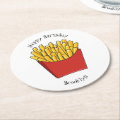 フリフランスのーズ漫画イラストレーション ラウンドペーパーコースター (アングル)