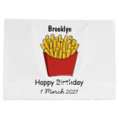 フリフランスのーズ漫画イラストレーション ラージペーパーバッグ (裏面)