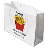 フリフランスのーズ漫画イラストレーション ラージペーパーバッグ (裏面アングル)