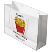 フリフランスのーズ漫画イラストレーション ラージペーパーバッグ (正面アングル)