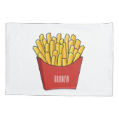 フリフランスのーズ漫画イラストレーション 枕カバー (裏面)