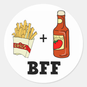 フリフランスのーズ&ケチャップBFF ラウンドシール