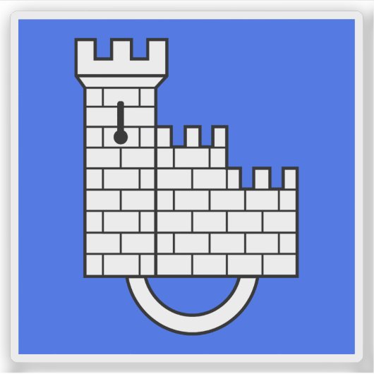 フリブール国旗 シール (正面)