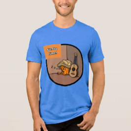 フリホーレ・フロッグの昼寝 Men's ブルーTシャツ トライブレンドＴシャツ