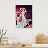 フリリングカップルヴィンテージパルプマガジンカバーアート ポスター (キッチン)