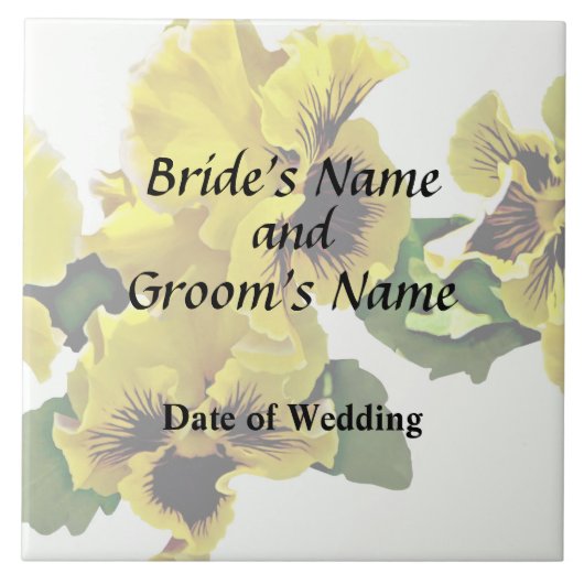 フリリーイエローパンジー結婚ズ製品 タイル (正面)