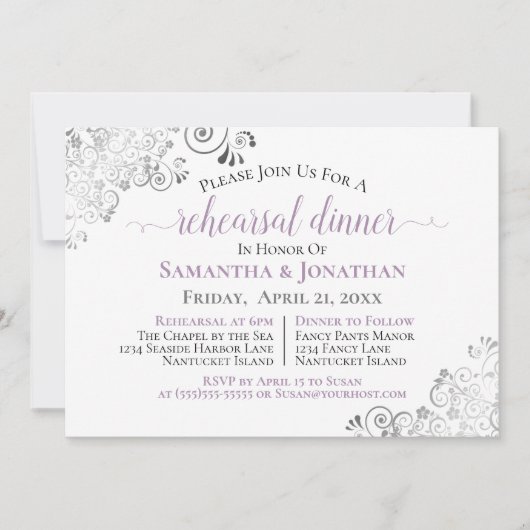 フリリーエレガントラベ結婚ンダーのリハーサル 招待状 (正面)