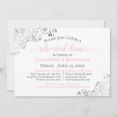フリリーエレガント・ピ結婚ンクのリハーサル・ディナー 招待状 (正面)