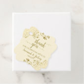 フリリーコーナー金ゴールド&クリームズ結婚サンキュー フェイバータグ (インサイチュ)
