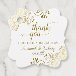 フリリーコーナー金ゴールド&ホワイト結婚ズサンキュー フェイバータグ