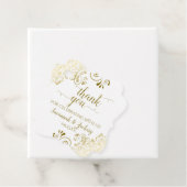 フリリーコーナー金ゴールド&ホワイト結婚ズサンキュー フェイバータグ (インサイチュ)