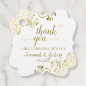 フリリーコーナー金ゴールド&ホワイト結婚ズサンキュー フェイバータグ (正面)