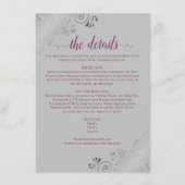 フリリーシルバーレースマゼンタ&グレー結婚の詳細 エンクロージャーカード (正面)