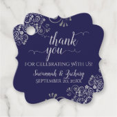 フリリーネイビーブルー&シルバーグレイ結婚ズありがとう フェイバータグ (正面)