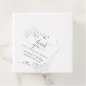 フリリーホワイト&シルバーグレイ結婚の感謝 フェイバータグ (インサイチュ)