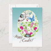 フリリー花模様イースターエッグ シーズンポストカード (正面/裏面)